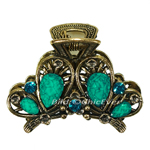 Haargreifer Schmetterlinge Haarklammer Metall Strass 3x2cm grün gold 5702e Haargreifer Schmetterlinge Haarklammer Metall Strass 3x2cm grün gold 5702e